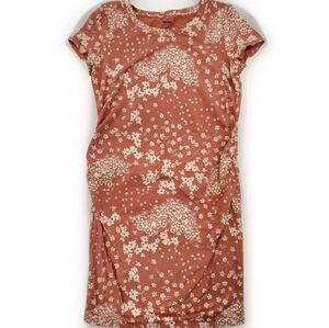 Sonoma Floral T-shirt Dress Size Medium Colors Coral and White